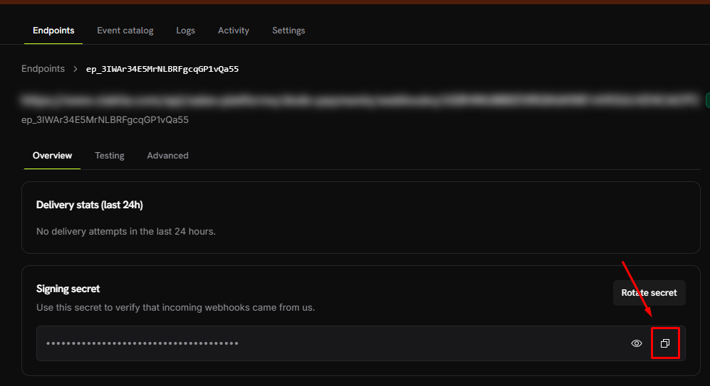 copy endpoint secret